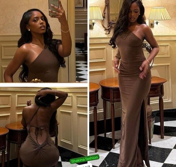 Robe de soirée asymétrique élégante