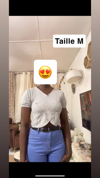 T-shirt croisé gris femme