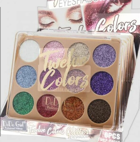 Palette ombres à paupières pailletées 12 couleurs