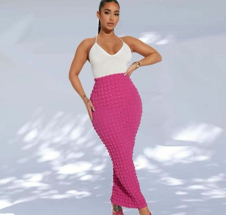 Jupe longue texturée élégante