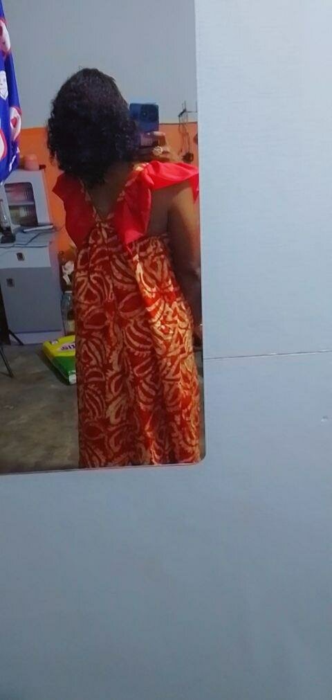 Robe bohème été rouge imprimée