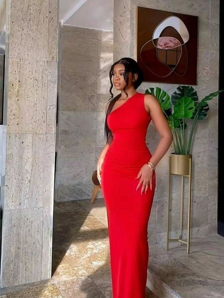 Red Bodycon Maxi Dress for Women