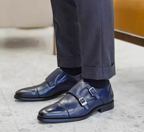 Chaussures Monk Strap en Cuir