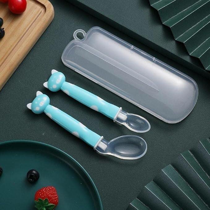 Baby Soft Silicone Spoon with Storage Box