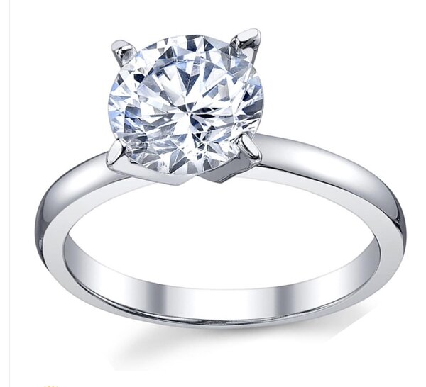 2 Carat Round Brilliant Cubic Zirconia CZ Sterling Silver 92