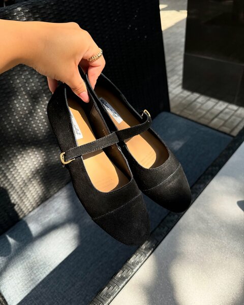 Базовые балетки из замши