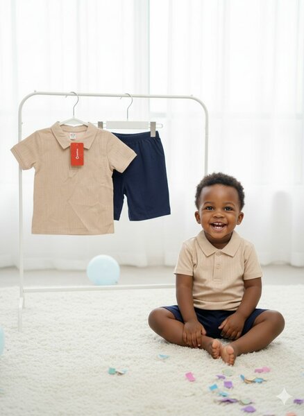 Ensemble chemise, short garçon