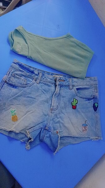 Ensemble Top et Short Denim