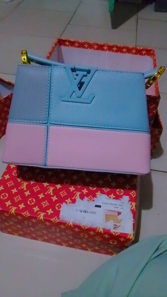 Sac à main cuir bicolore