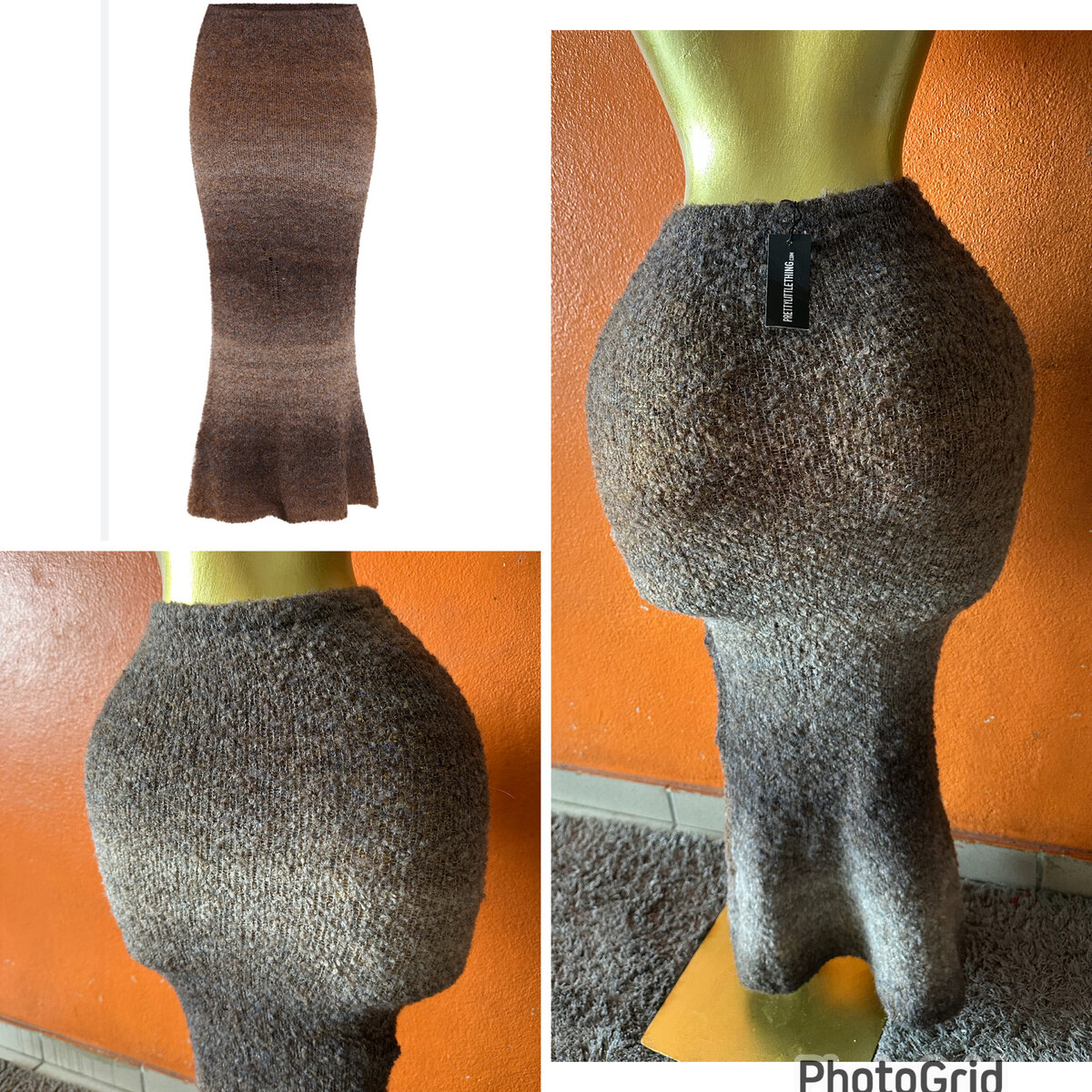 Jupe longue en tricot dégradé