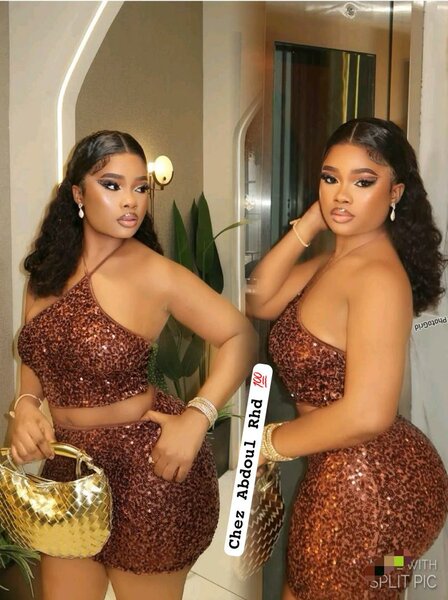 Robe à paillettes marron