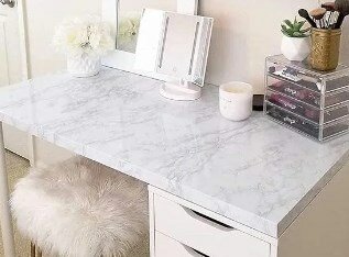 Self adhesive White marble PVC wallpaper foe wall and cabinets in 60×200 cm long