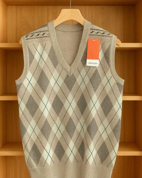 Gilet sans manches à carreaux