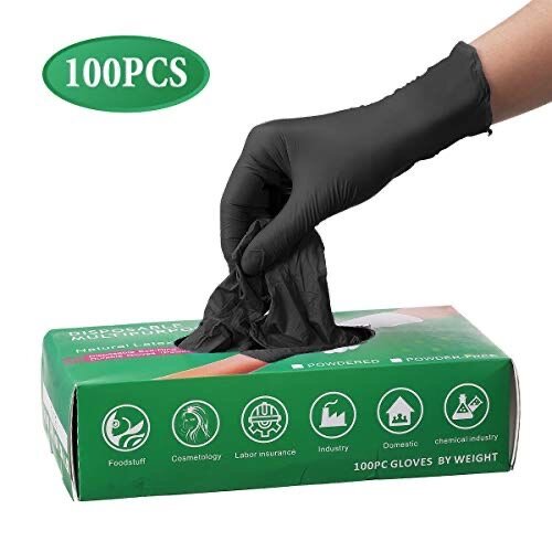 Gants nitrile jetables noirs