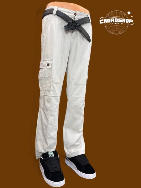 Pantalon cargo blanc homme
