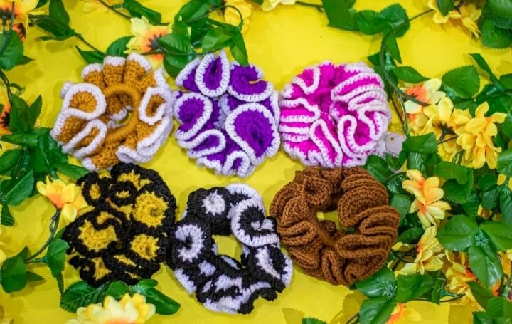 Crochet scrunchies