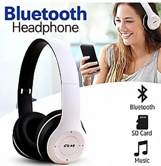 P47 Wireless Headphones - Bluetooth Foldable Headset with Microphone, FM Radio, TF Support - Perfect for PC, TV, Smartphones & Tablets