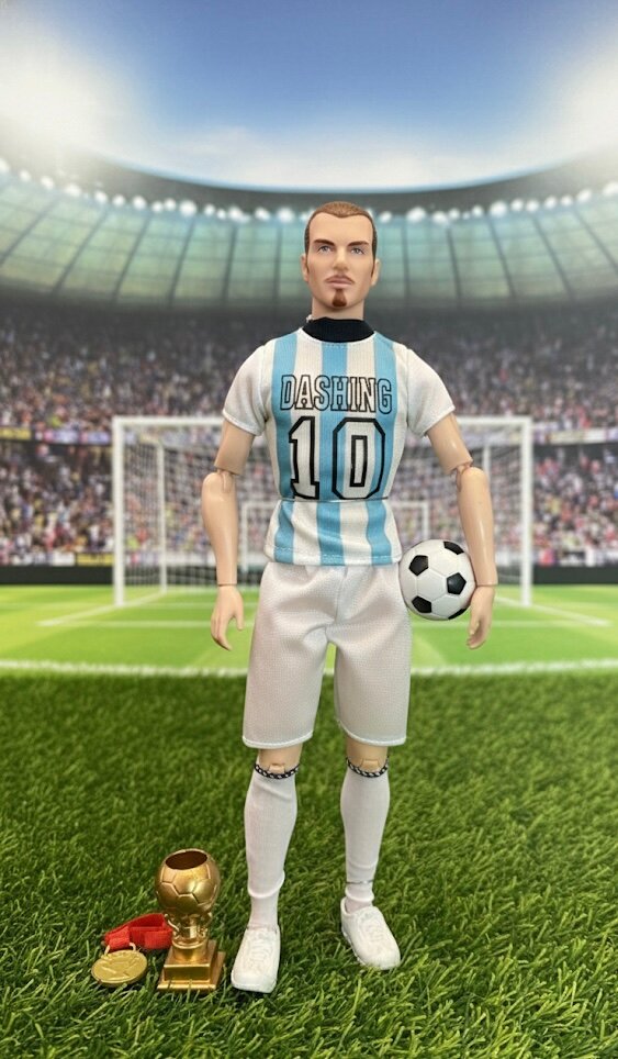 Figurine de footballeur avec accessoires