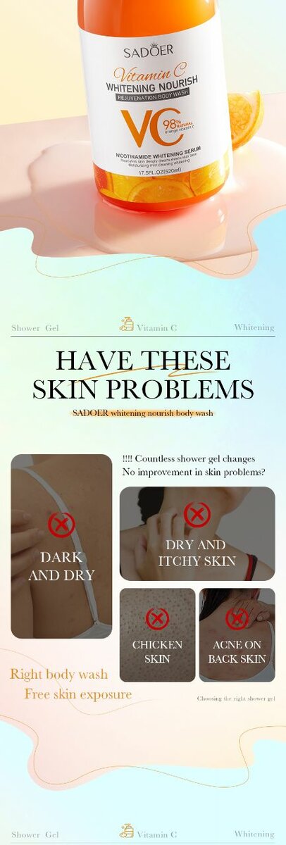 Sadoer Vitamin c whitening nourish shower gel