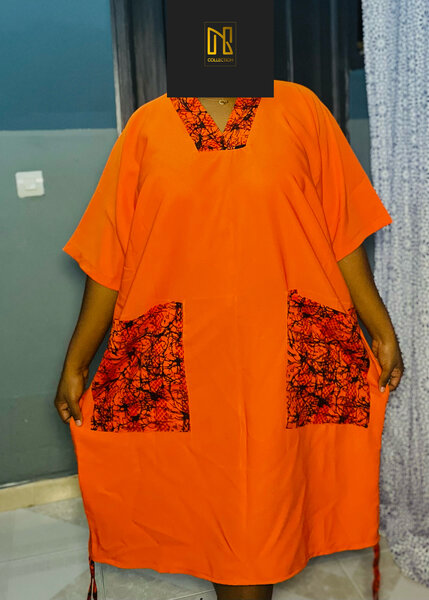 Robe Caftan Femme Orange