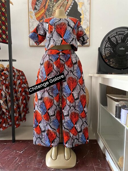Chitenge 2 piece pants ant crop top