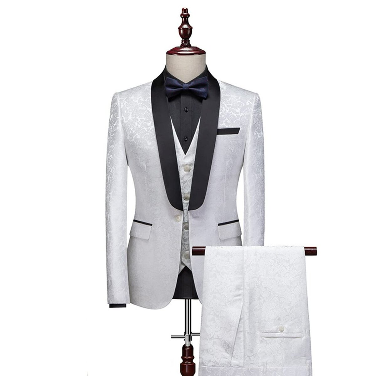 Costume Blanc de Mariage Élégant