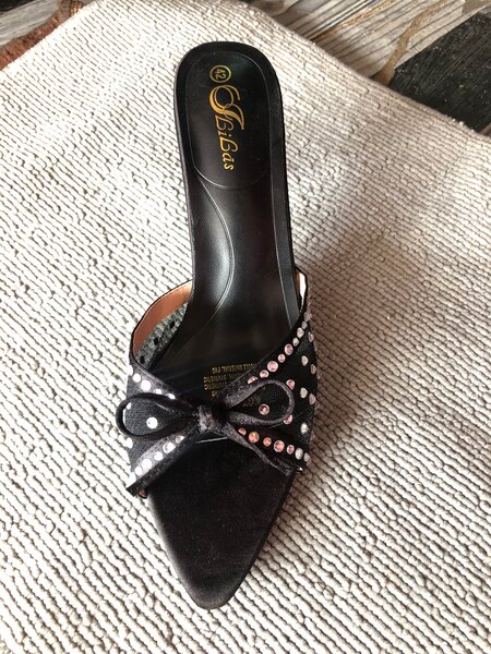 Mules à talons et strass