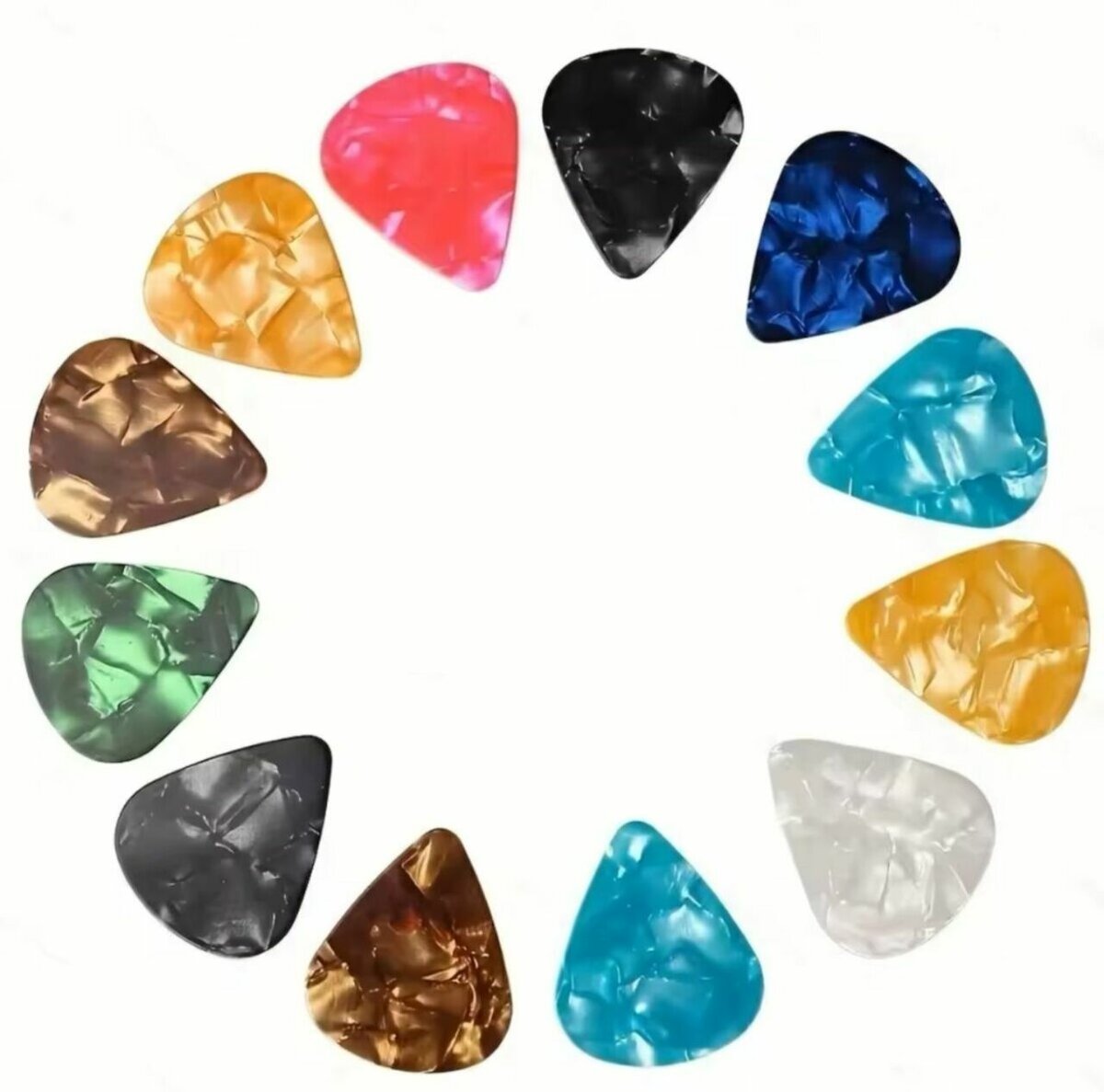 10Médiators de Guitare Colorés