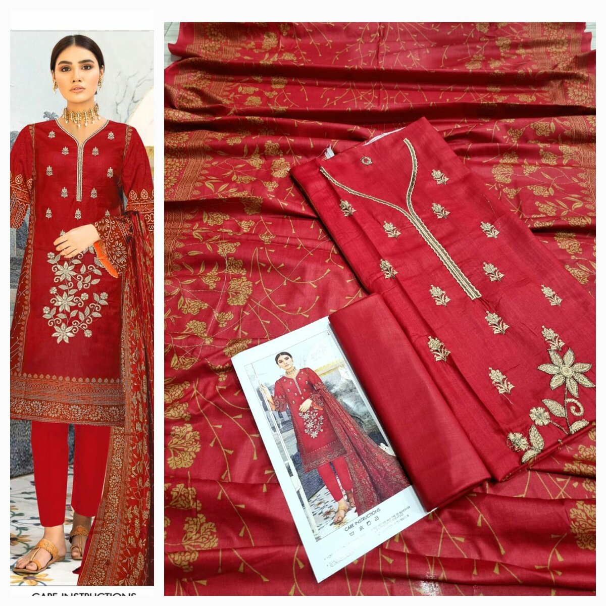 Printed lawn suit