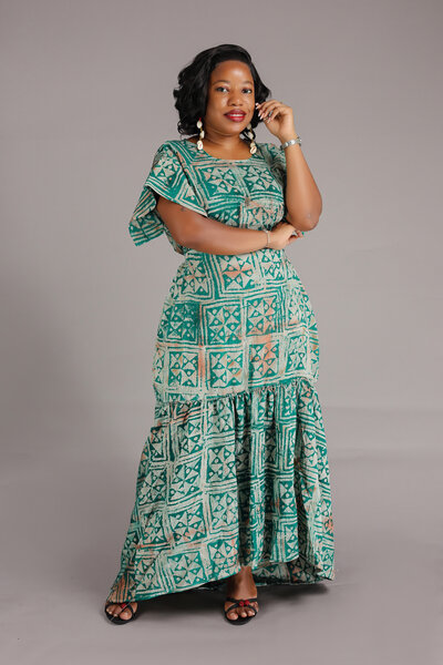 Robe longue imprimée bohème