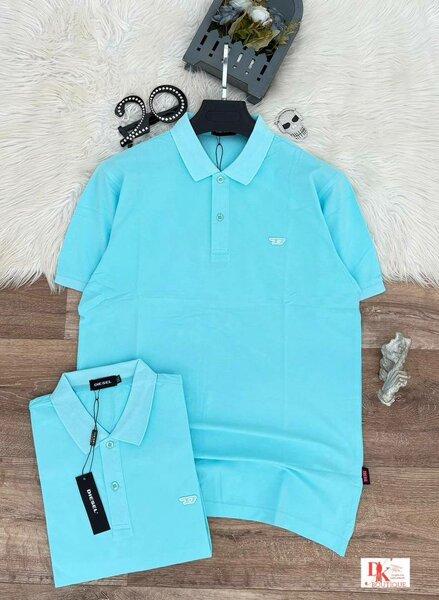 Polo bleu en coton élégant