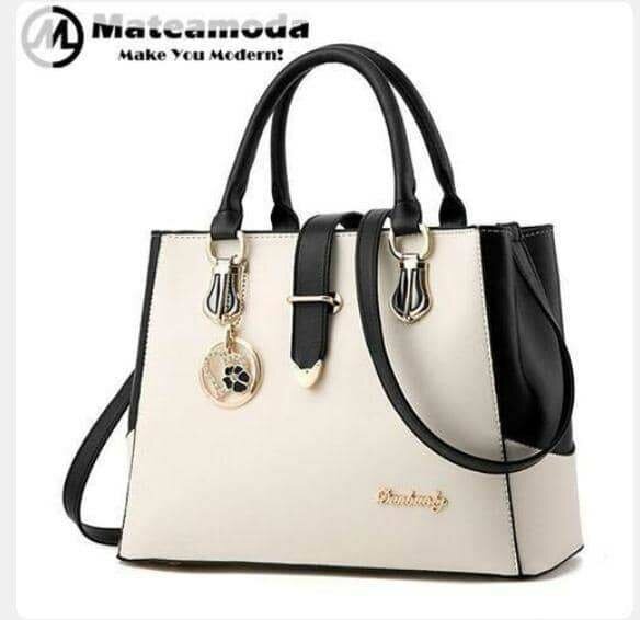 Sac à main élégant bicolore