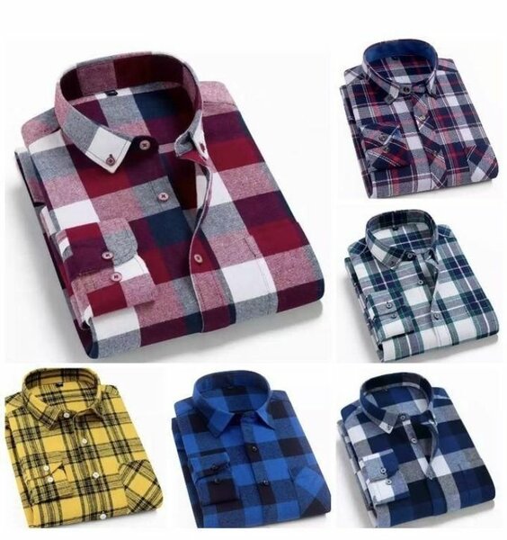 Checkered Long Sleeve Shirts - 5 Pieces - Multicolour