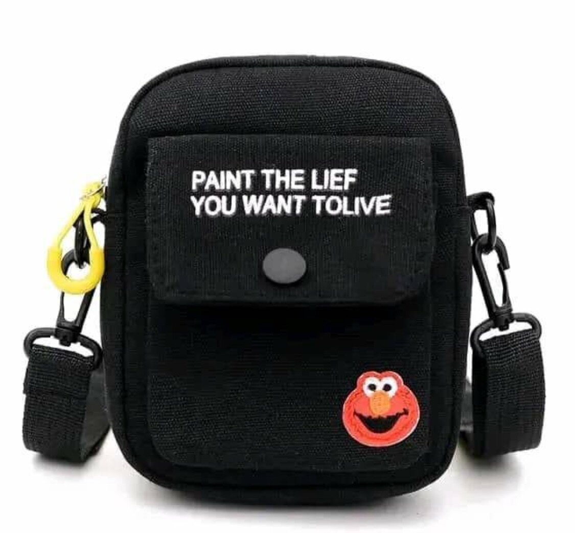 Mini Sacoche Noire avec Motif