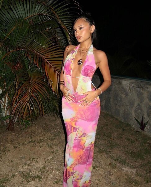 Robe Longue Dos Nu Imprimé