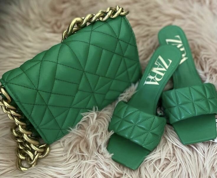 Zara slippers & bag