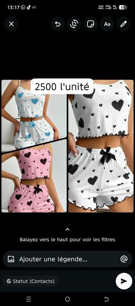 Pyjama rose à motifs coeurs