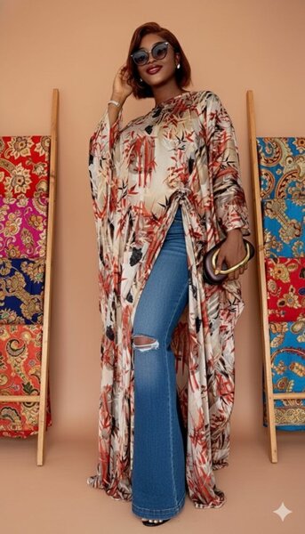 Caftan Floral Élégant Femme