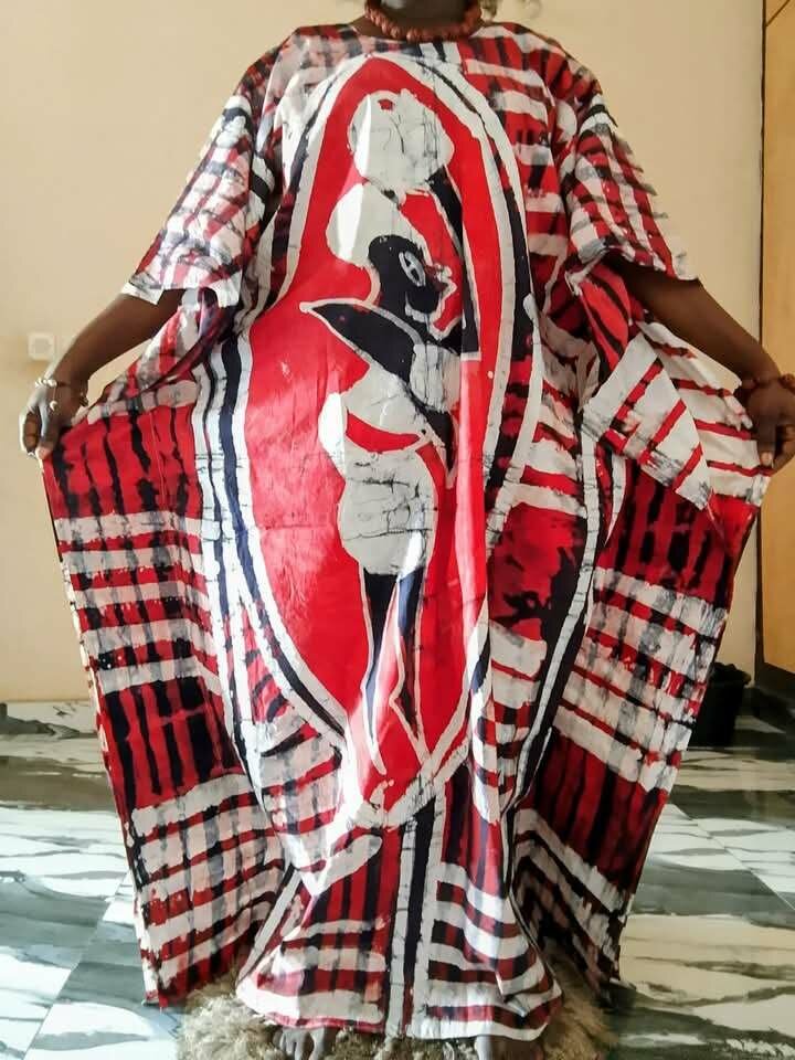 Robe Kaftan en Wax Vibrant