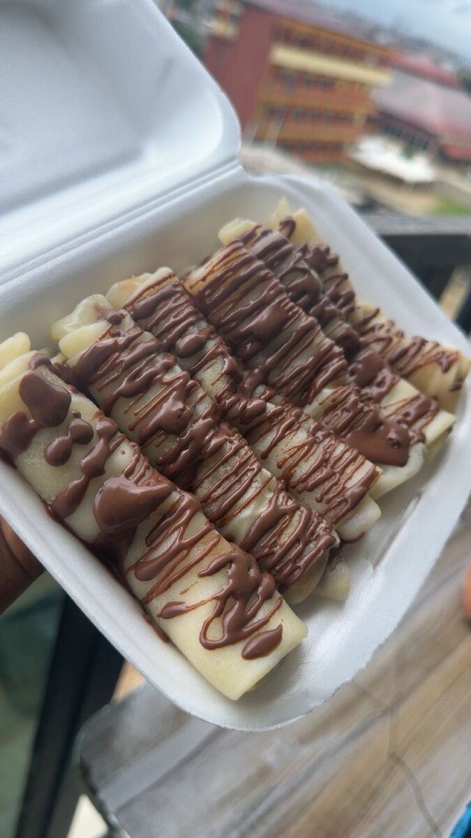 Crêpes roulés avec nutella