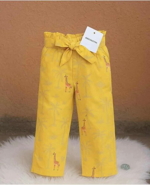 Pantalon jaune enfant girafes