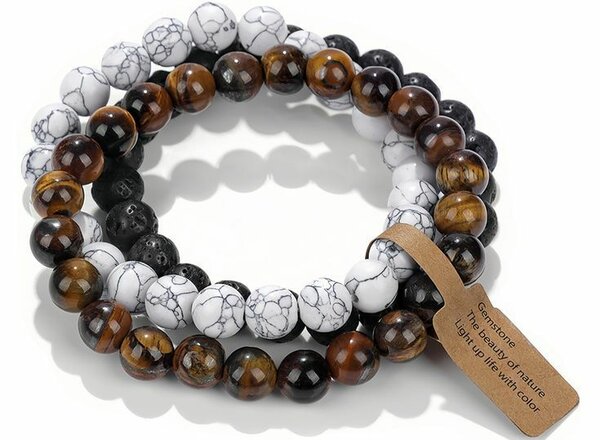 3 Bracelets en PierreNaturelle