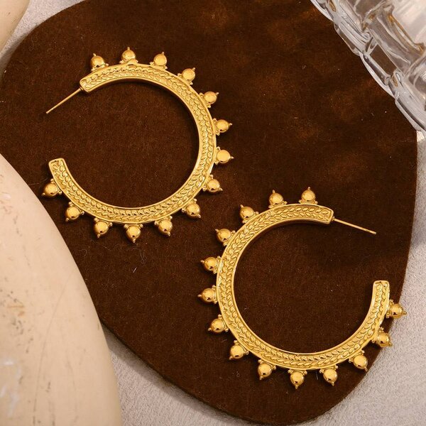Boucles d'Oreilles Dorées Ethniques