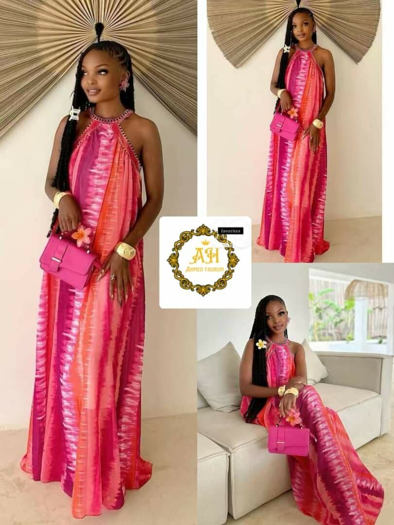 Robe maxi colorée tropicale