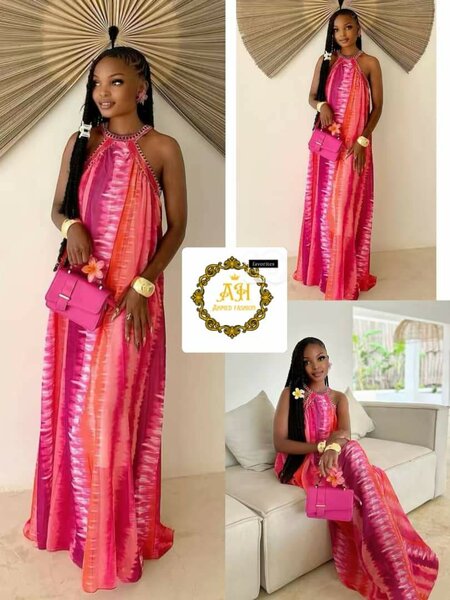 Robe maxi colorée tropicale