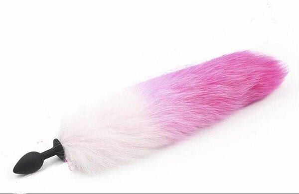 Plug avec queue en peluche colorée