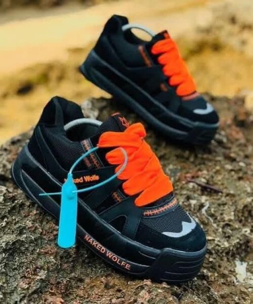 Chaussures Naked Wolfe noir orange homme