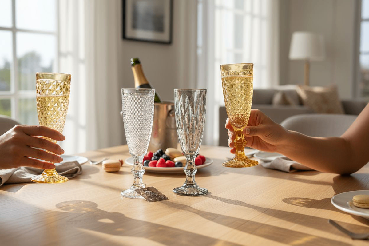 Verres à champagne en cristal