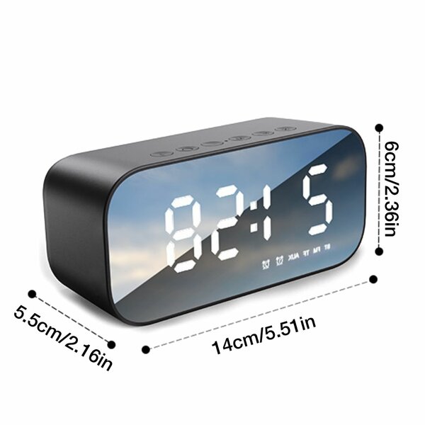 Alarm clock wireless digital and rechargeable  Bluetooth