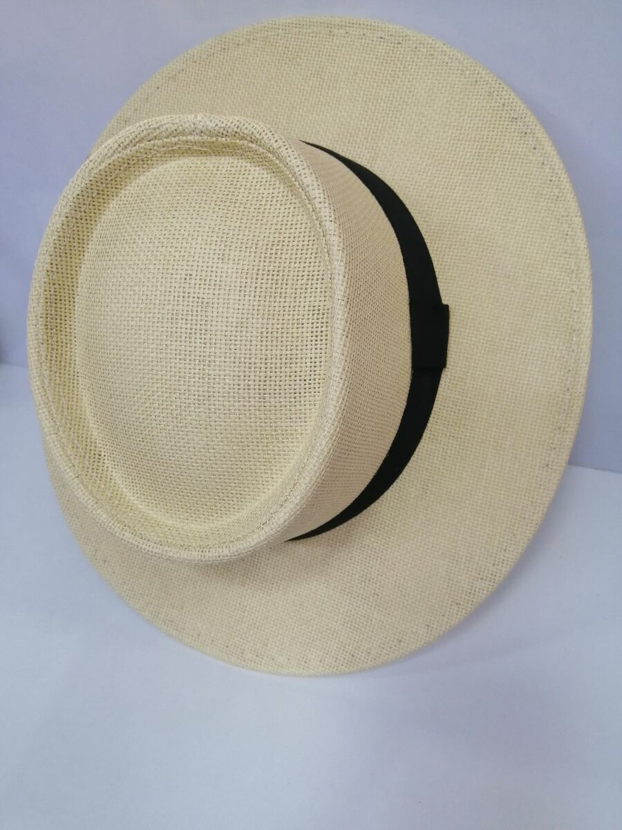 Chapeau Panama en paille beige